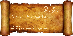 Pakó Jácinta névjegykártya